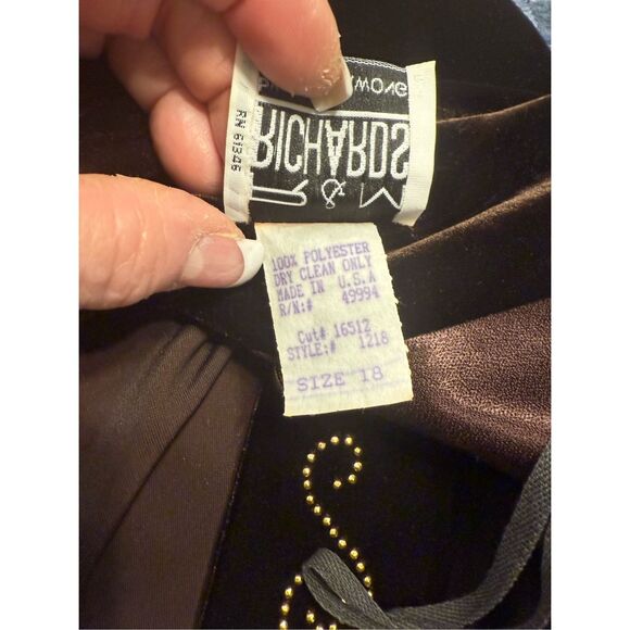 R & M Richards Velvet Cocktail Top/Jacket Faux Shell Plus Sz. 18 Holidays Party - Picture 7 of 8